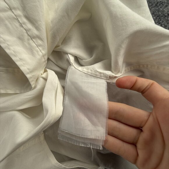 PRADA Size 40 (15.75) Long Sleeve Button Up Men Cotton Stretch Designer Ivory - Picture 10 of 16